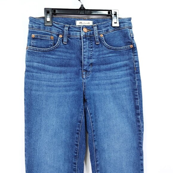 Madewell Jeans Women's 26 Blue Denim Mid-Rise Kick Out Bootcut Leg Zip Fly Retro - Picture 10 of 14